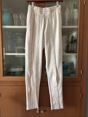 Ivy Park Cream Track Pants with Snap Detail